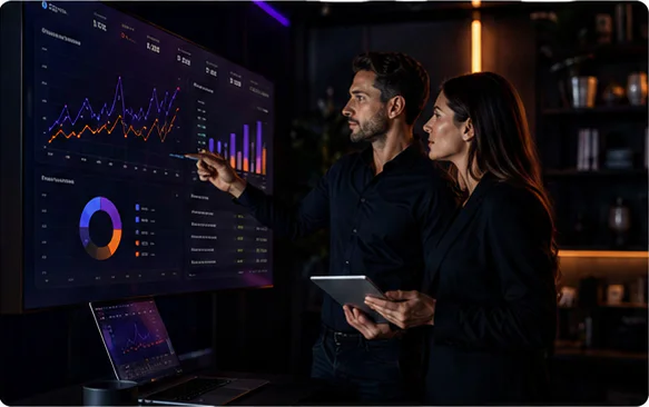Equipe analisando o desempenho de campanhas digitais