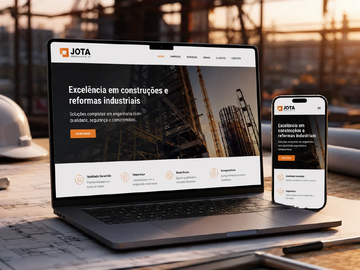 Jota Engenharia DF - site criado pela Foco Digital