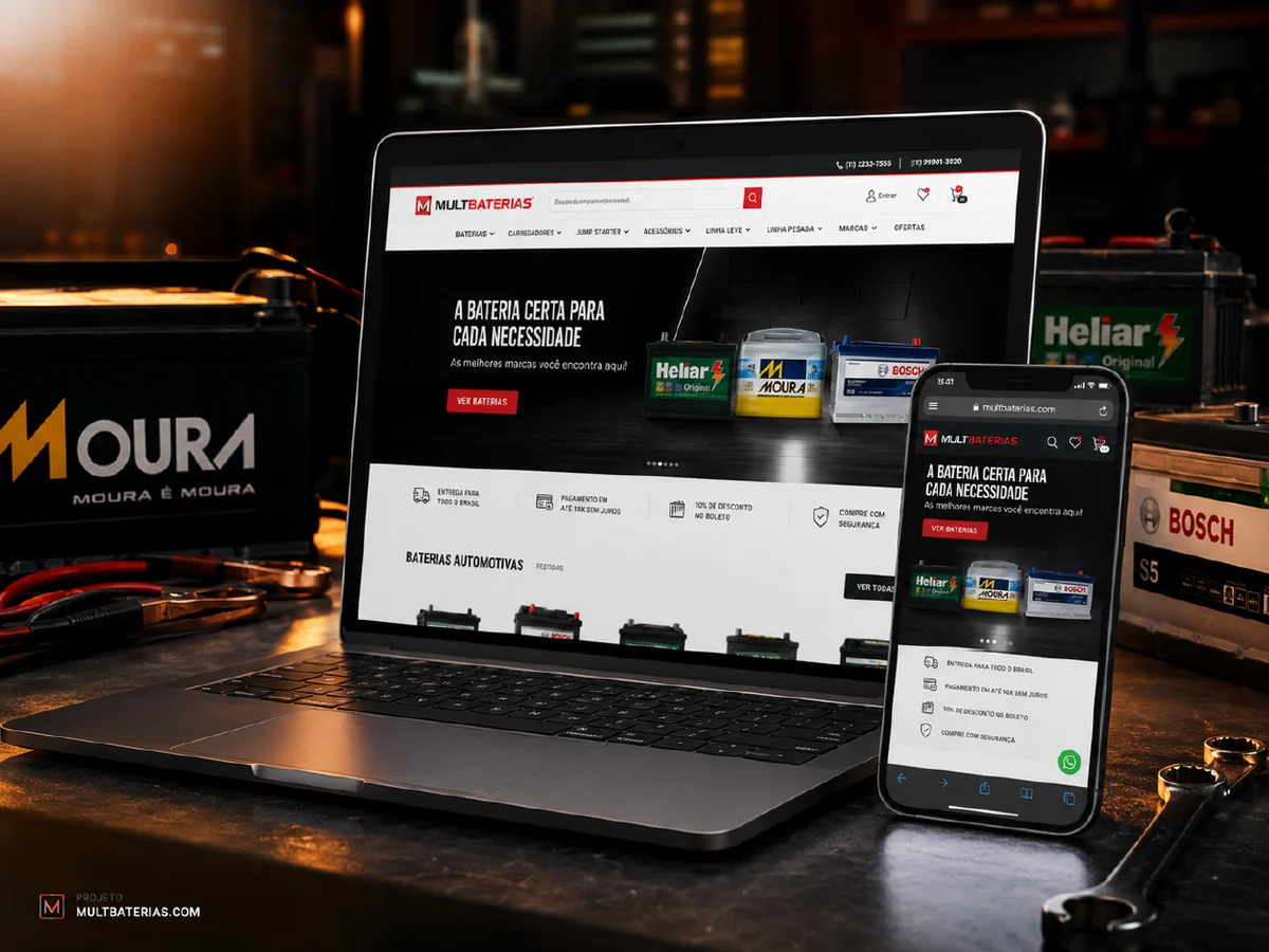 Multibaterias.com - site criado pela Foco Digital