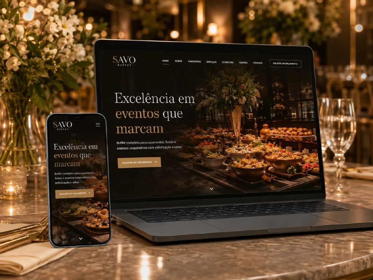 Savo Buffet - site criado pela Foco Digital