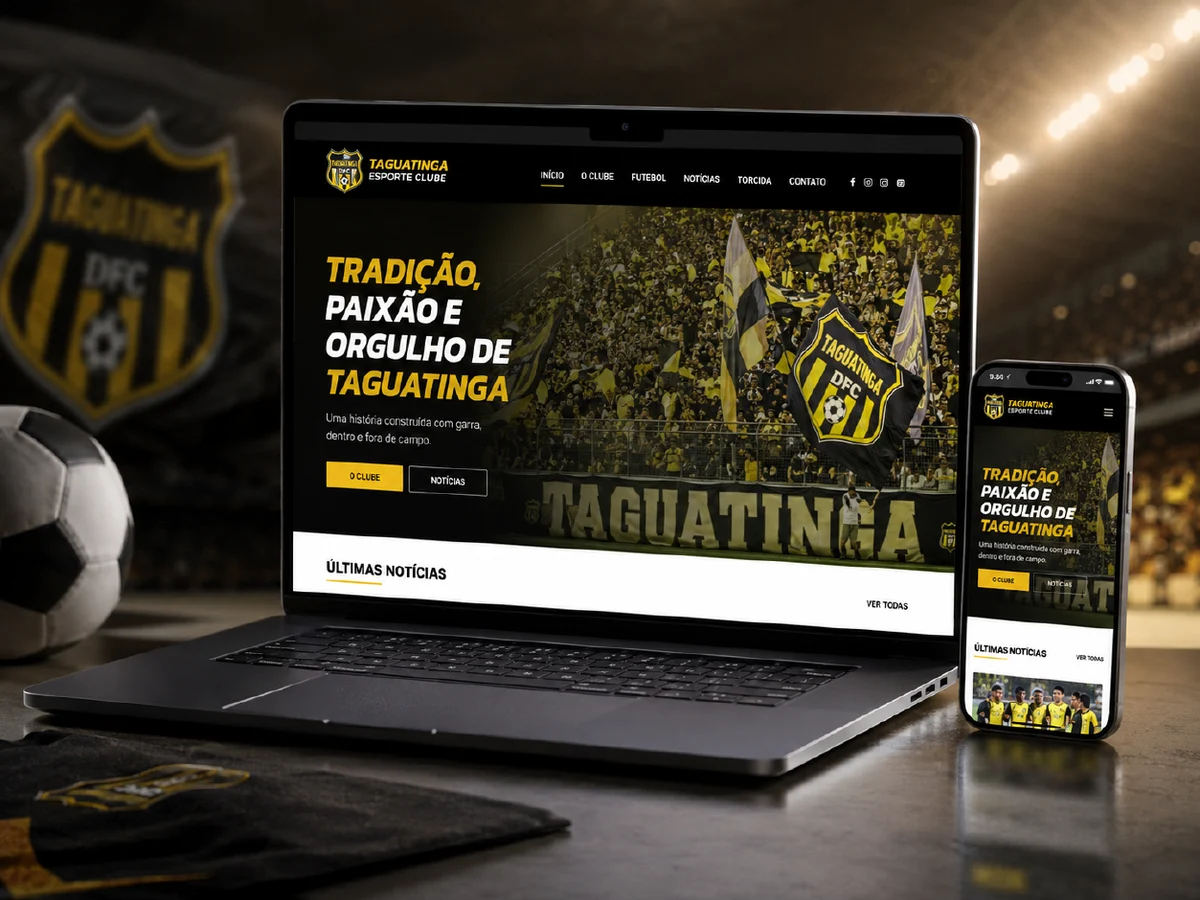 Taguatinga Esporte Clube - site criado pela Foco Digital